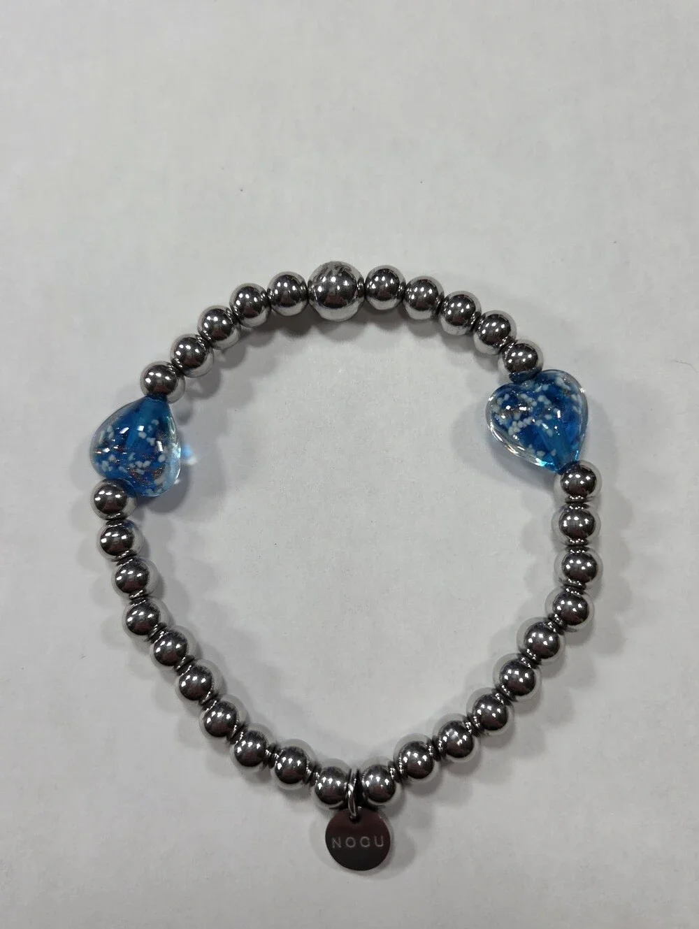 🆕️ NOGU Aquamarine Firefly Glass Hearts Essence Bracelet